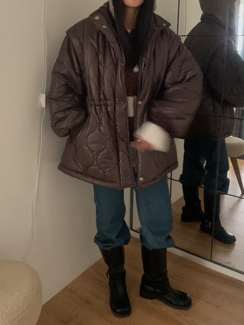 CAMEL-P韓國直郵㊣女士新款25秋冬短款棉服可拆卸填充Came_l 家短款棉服