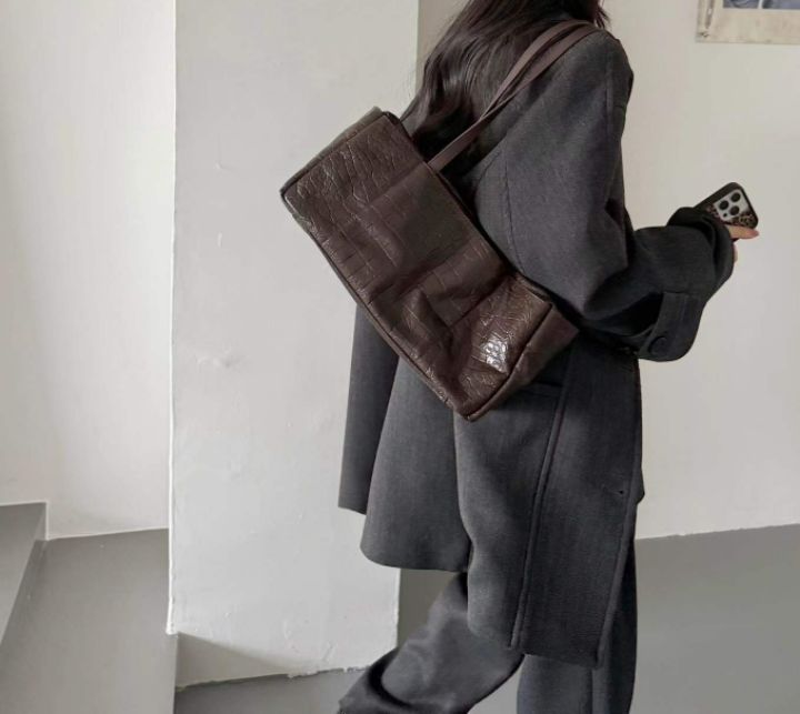 TROUVAILLE東大門㊣實拍女裝新品25秋冬時尚單肩斜跨包牛皮TROUVAILLE單肩/斜跨包