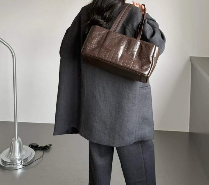 TROUVAILLE東大門㊣實拍女裝新品25秋冬時尚單肩斜跨包牛皮TROUVAILLE單肩/斜跨包