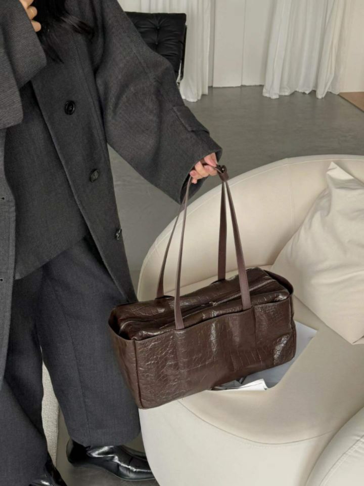 TROUVAILLE東大門㊣實拍女裝新品25秋冬時尚單肩斜跨包牛皮TROUVAILLE單肩/斜跨包