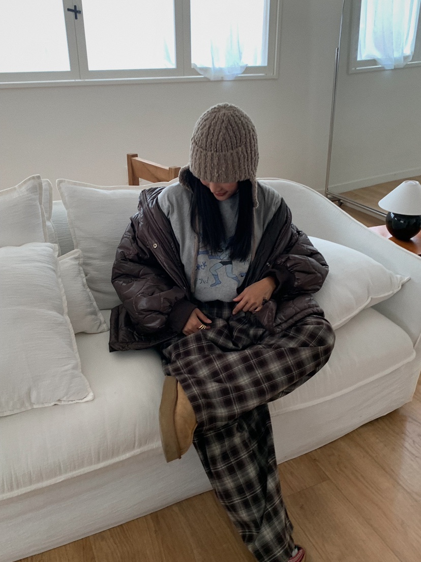 CAMEL-P韓國代購㊣女裝新品人氣休閑褲羊毛格紋Came_l 家休閑褲