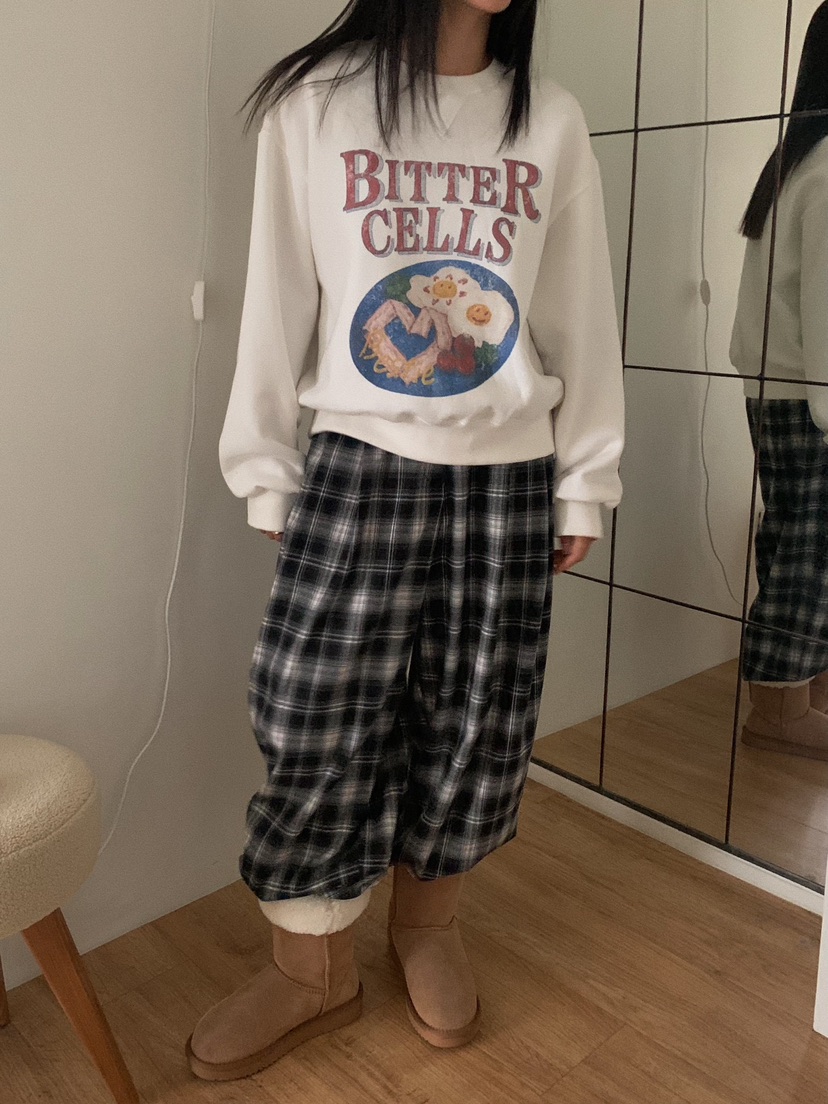 CAMEL-P韓國代購㊣女裝新品人氣休閑褲羊毛格紋Came_l 家休閑褲