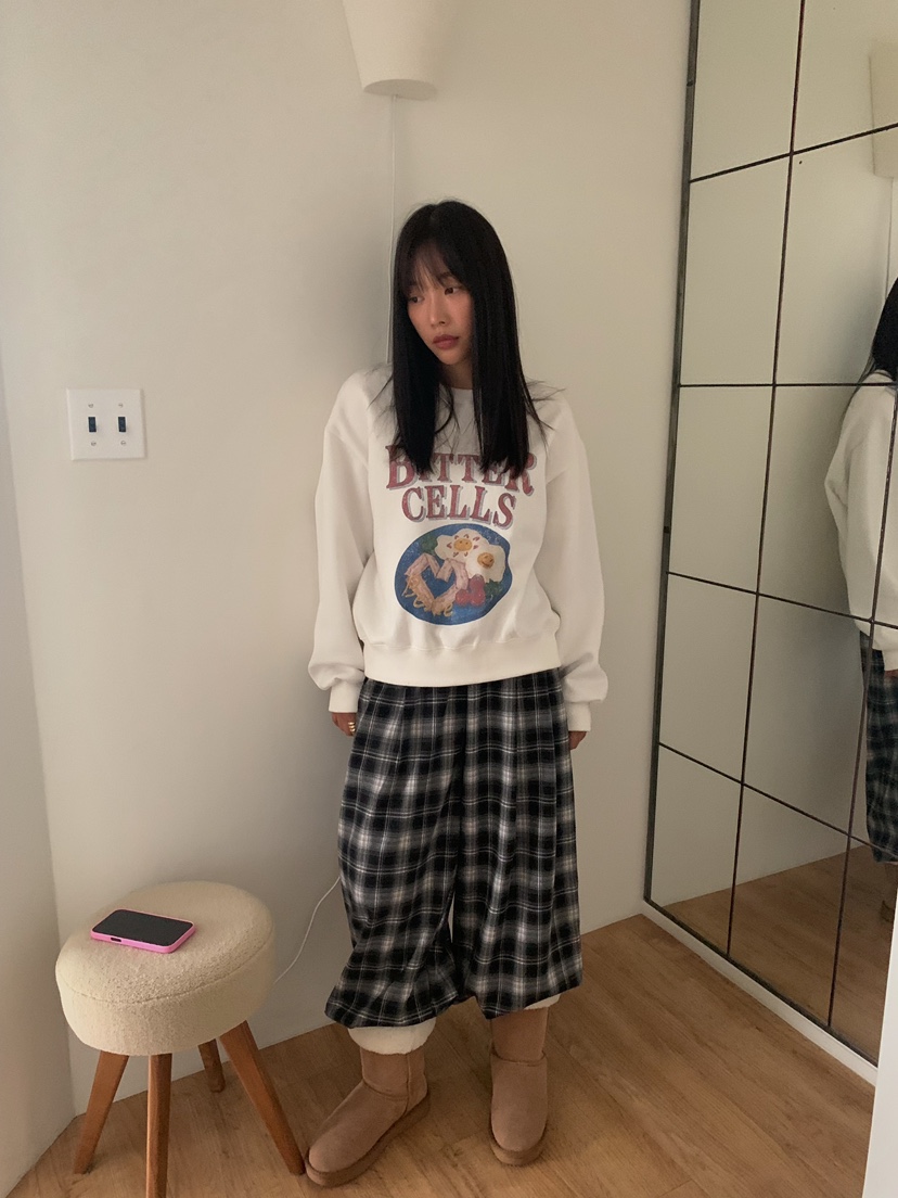 CAMEL-P韓國代購㊣女裝新品人氣休閑褲羊毛格紋Came_l 家休閑褲