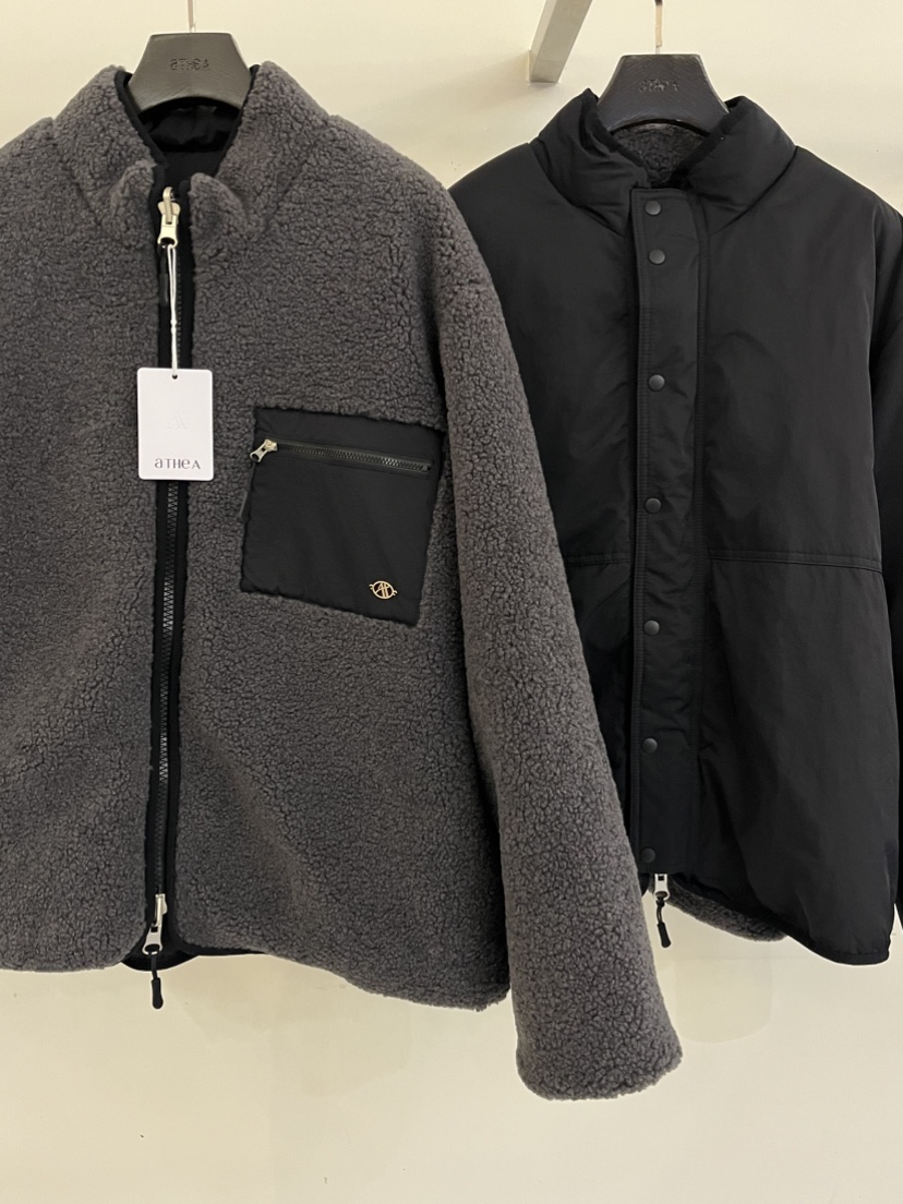 ATHEA東大門㊣直郵女裝新品休閑推薦短款羽絨服雙面抓絨兩面穿ATHEA短款羽絨服