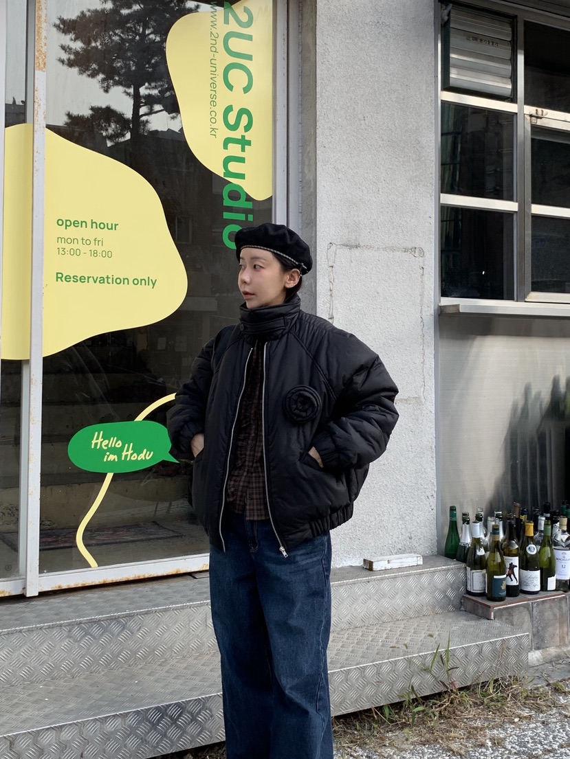 SUNDER MARKET韓國直郵㊣女裝新品時尚休閑職業25秋冬短款棉服SUNDER MARKET短款棉服