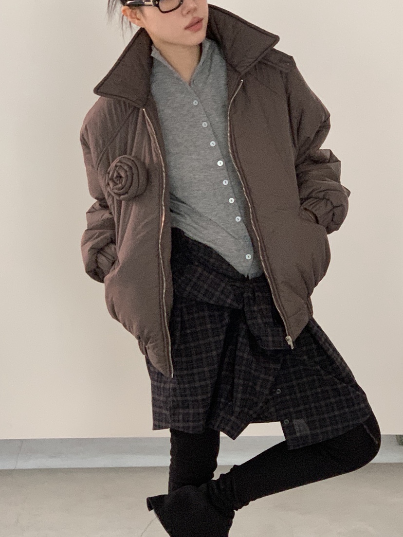 SUNDER MARKET韓國直郵㊣女裝新品時尚休閑職業25秋冬短款棉服SUNDER MARKET短款棉服