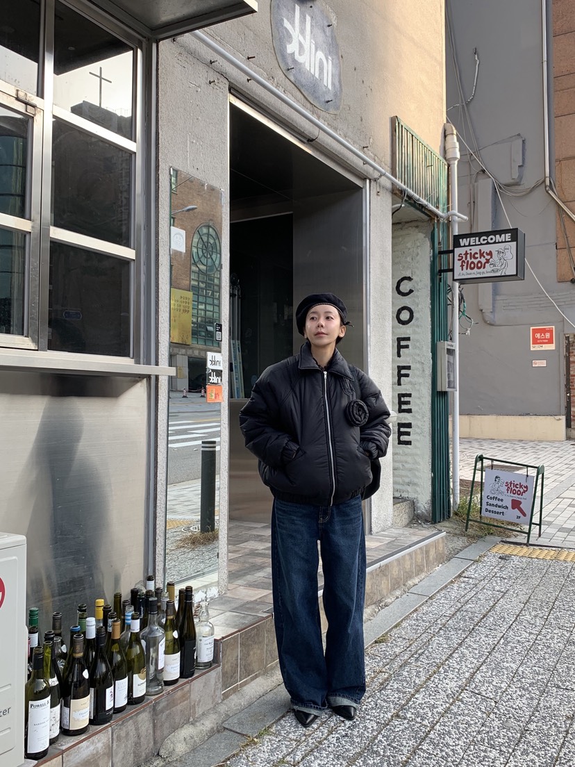 SUNDER MARKET韓國直郵㊣女裝新品時尚休閑職業25秋冬短款棉服SUNDER MARKET短款棉服