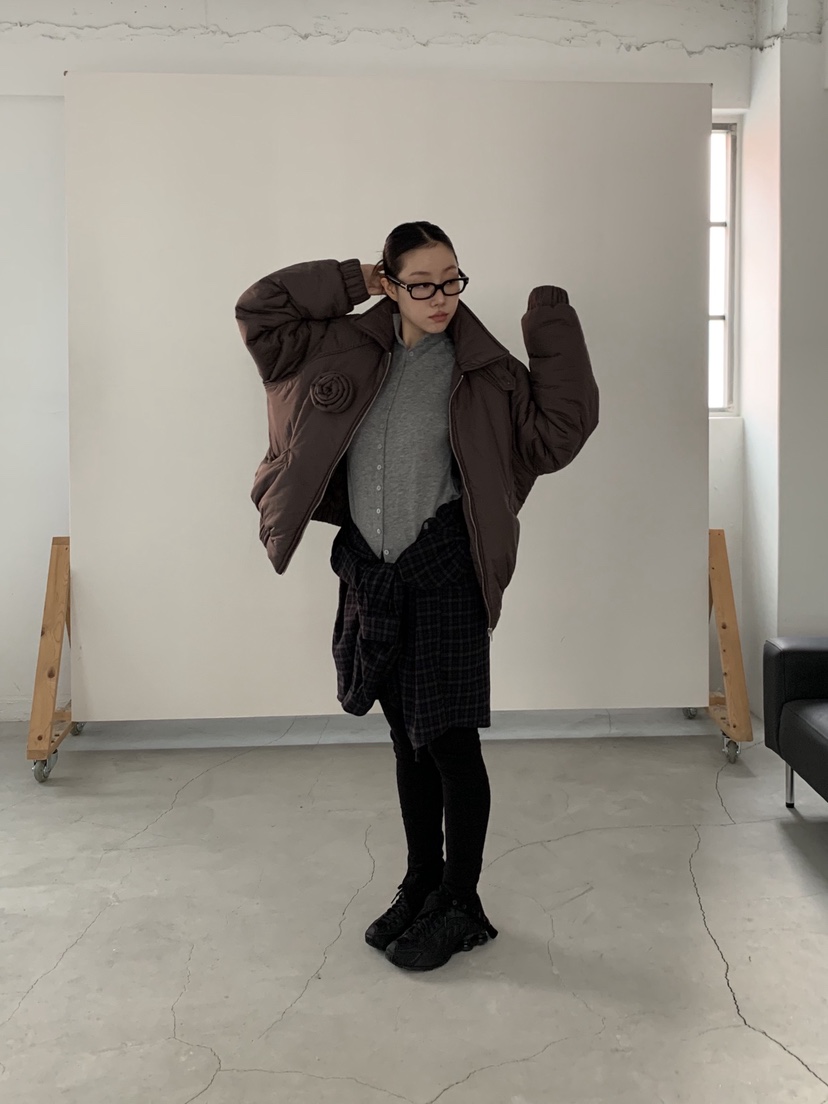 SUNDER MARKET韓國直郵㊣女裝新品時尚休閑職業25秋冬短款棉服SUNDER MARKET短款棉服