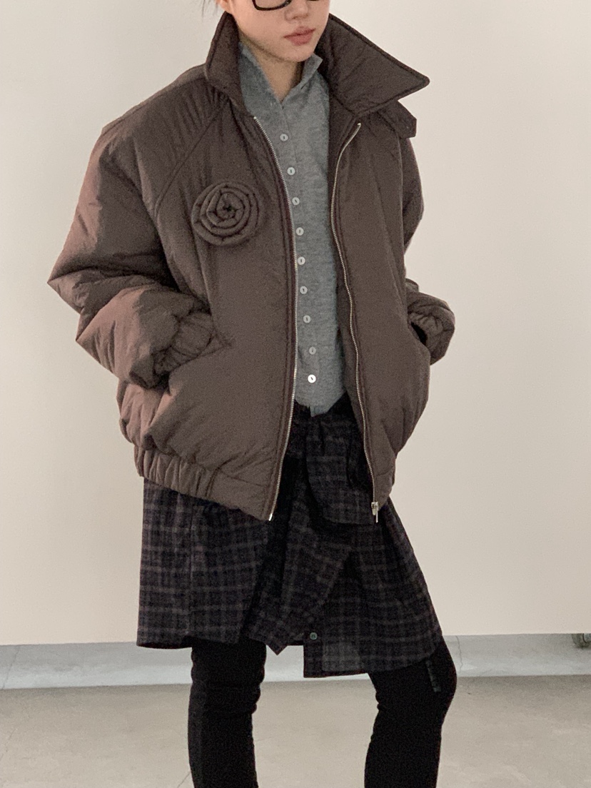 SUNDER MARKET韓國直郵㊣女裝新品時尚休閑職業25秋冬短款棉服SUNDER MARKET短款棉服