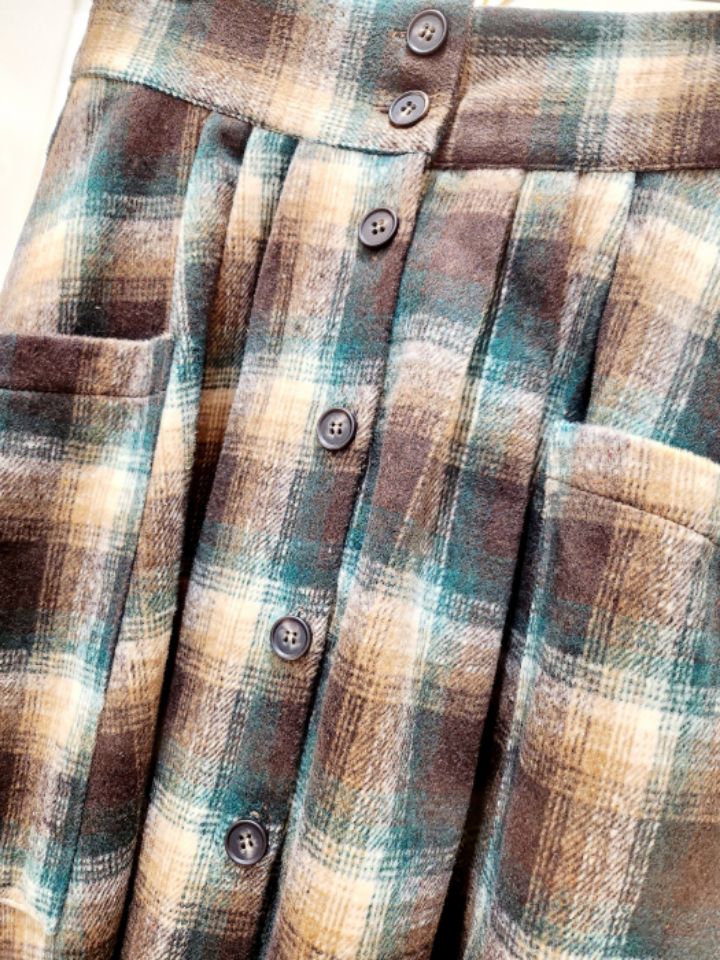 BLING BLING-S東大門㊣代購女裝新品時尚熱賣長裙羊毛格子BLING BLING-S長裙