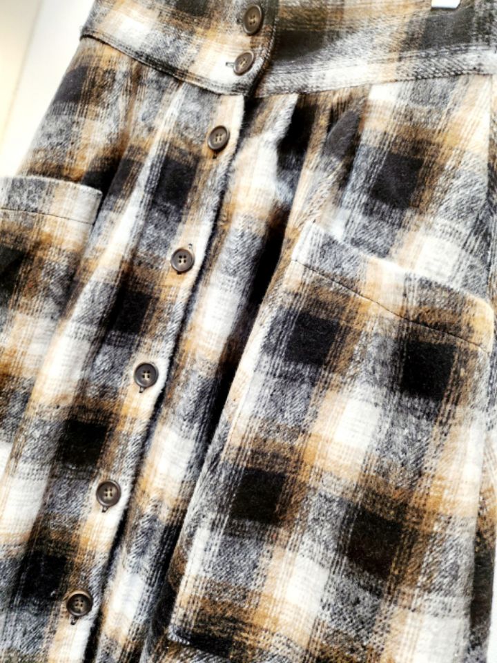 BLING BLING-S東大門㊣代購女裝新品時尚熱賣長裙羊毛格子BLING BLING-S長裙