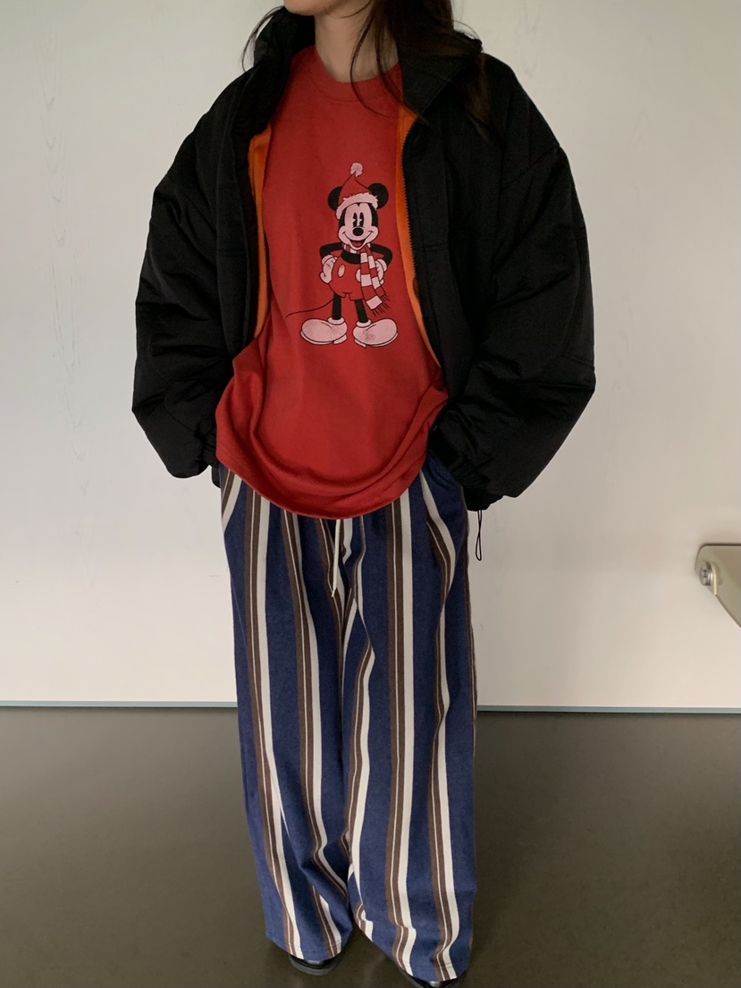 CAMEL-P韓國直郵㊣女裝新品休閑休閑褲條紋Came_l 家休閑褲