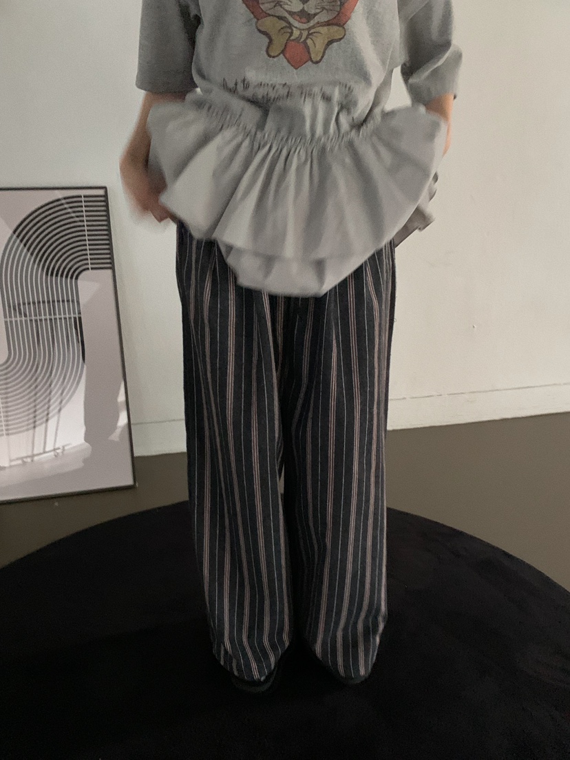 CAMEL-P韓國直郵㊣女裝新品休閑休閑褲條紋Came_l 家休閑褲