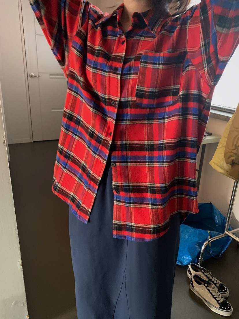 CAMEL-P韓國直郵㊣女士新品休閑襯衫蕾絲衫格子Came_l 家襯衫/蕾絲衫