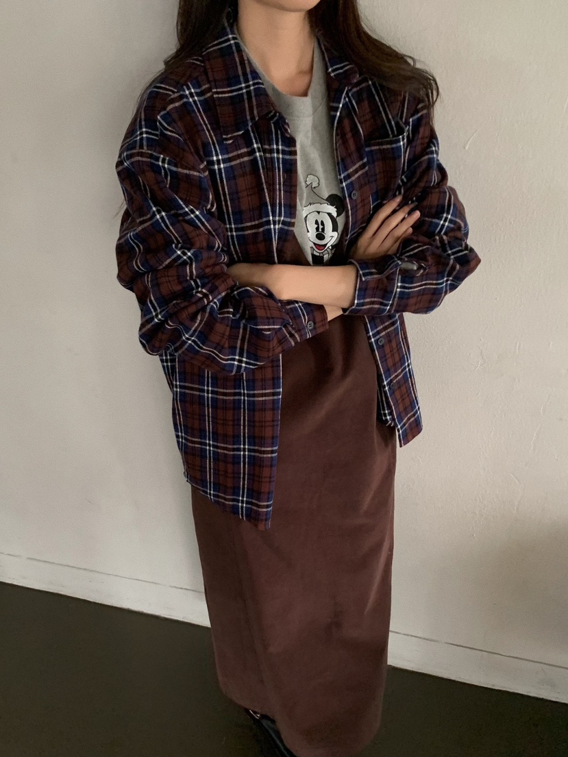 CAMEL-P韓國直郵㊣女士新品休閑襯衫蕾絲衫格子Came_l 家襯衫/蕾絲衫