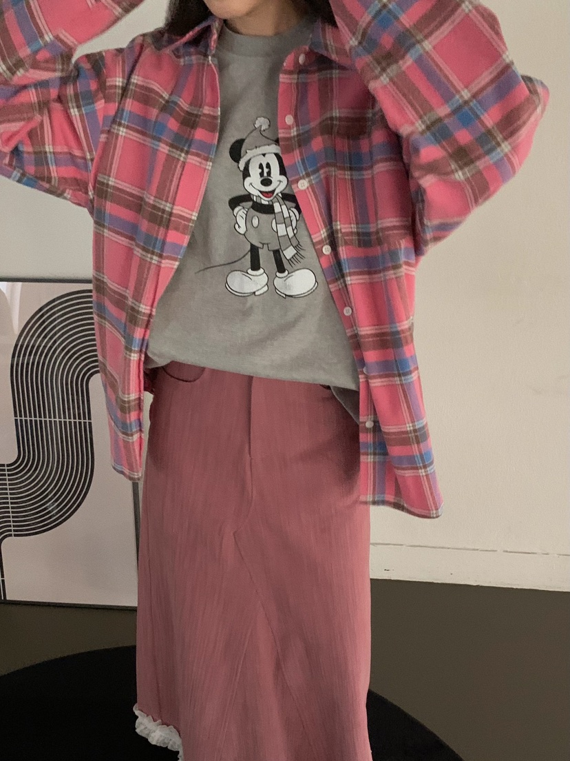 CAMEL-P韓國直郵㊣女士新品休閑襯衫蕾絲衫格子Came_l 家襯衫/蕾絲衫