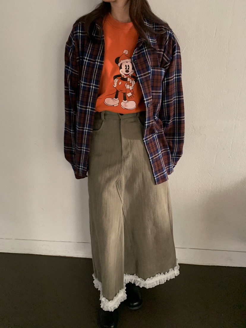 CAMEL-P韓國直郵㊣女士新品休閑襯衫蕾絲衫格子Came_l 家襯衫/蕾絲衫