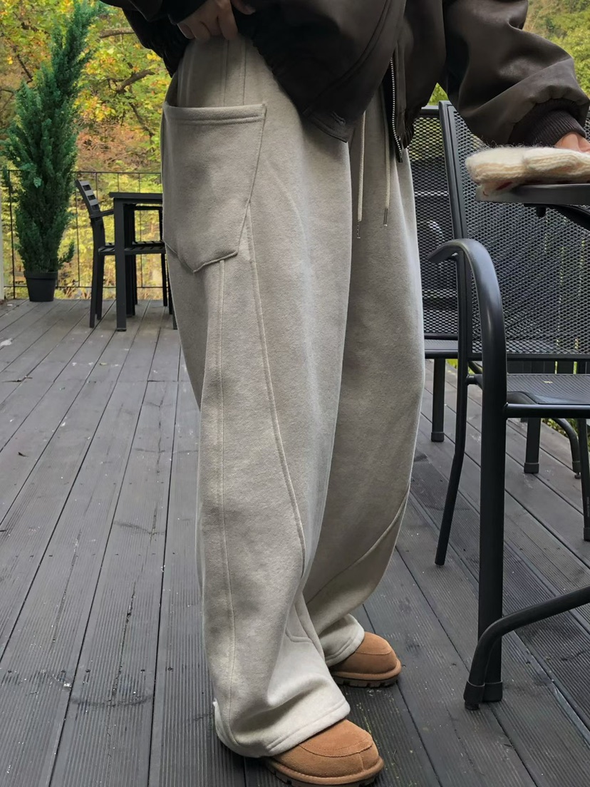 ONDO-P東大門㊣直郵女士新款休閑時尚熱賣人氣休閑褲口袋抓絨ONDO-P休閑褲