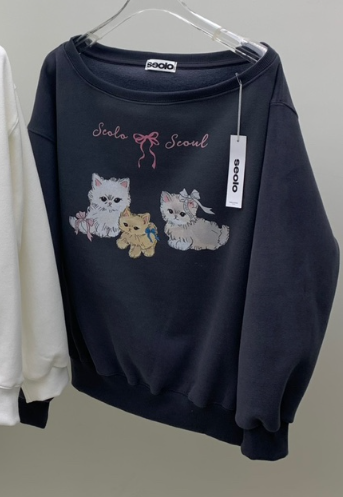 SEOLO韓國代購㊣女士新品時尚推薦25秋冬熱賣人氣職業休閑衛衣Seolo seoul衛衣圖色2