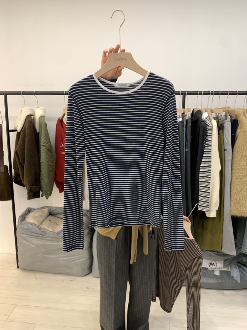 CEDARWOOD韓國代購㊣女士新品時尚推薦25秋冬長袖T恤美利奴羊毛CEDAR WOOD長袖T恤圖色2