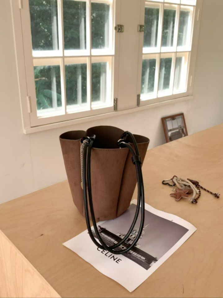 TROUVAILLE東大門㊣代購女士新款職業25秋冬單肩斜跨包麂皮TROUVAILLE單肩/斜跨包