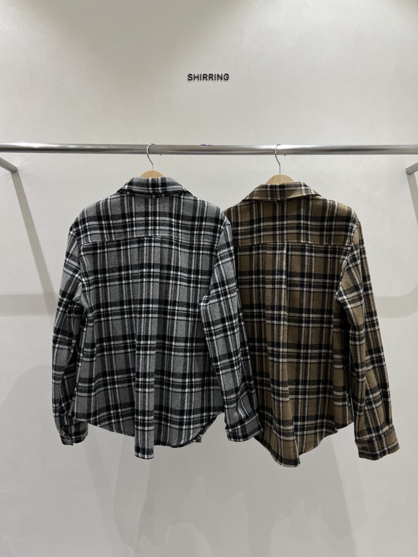 SHIRRING韓國代購㊣女士新品時尚人氣25秋冬襯衫蕾絲衫口袋SHIRRING襯衫/蕾絲衫