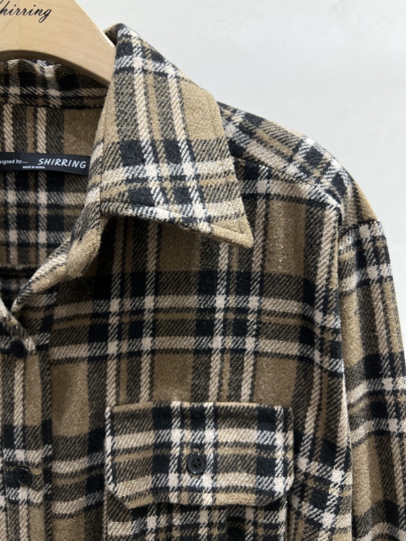 SHIRRING韓國代購㊣女士新品時尚人氣25秋冬襯衫蕾絲衫口袋SHIRRING襯衫/蕾絲衫