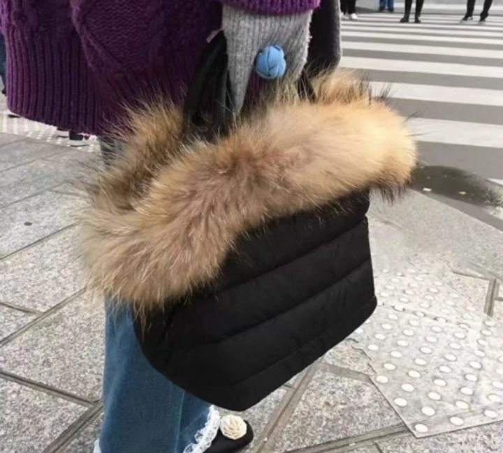 TROUVAILLE東大門㊣代購女士新品休閑職業手拿包腋下包毛絨TROUVAILLE手拿包/腋下包