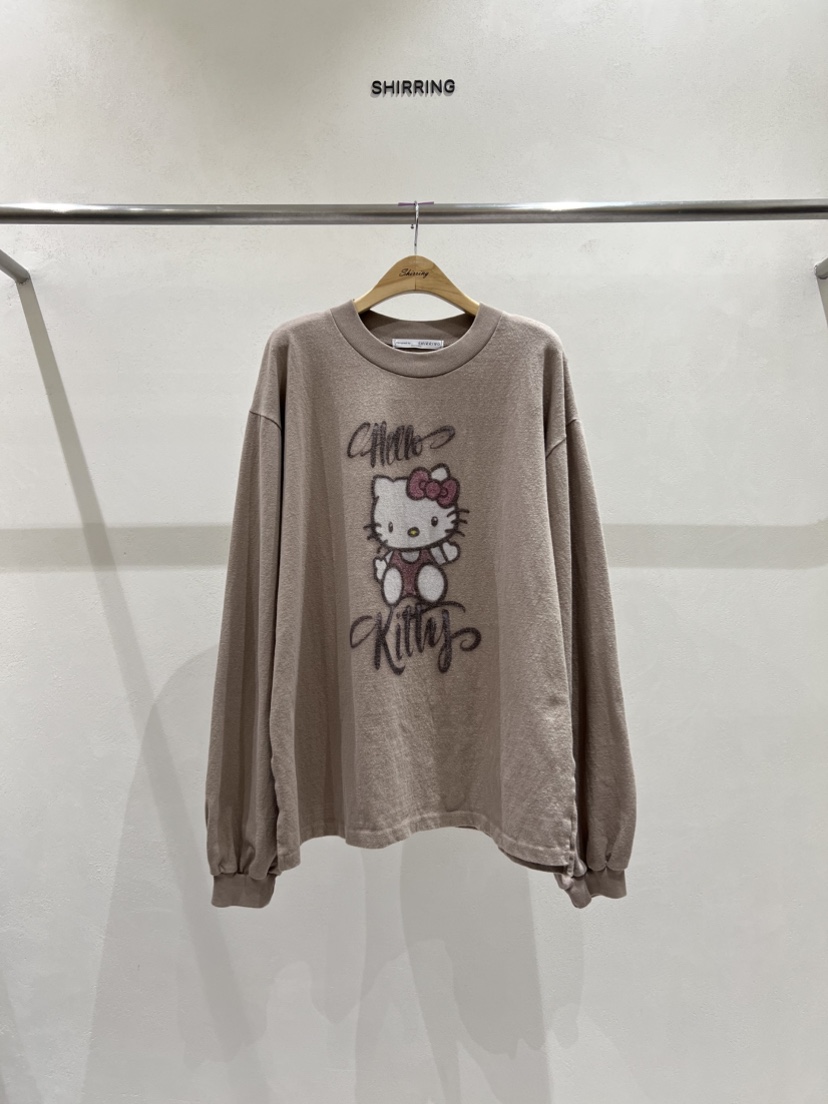 SHIRRING韓國代購㊣女裝新款25秋冬休閑時尚人氣熱賣長袖T恤SHIRRING長袖T恤圖色2