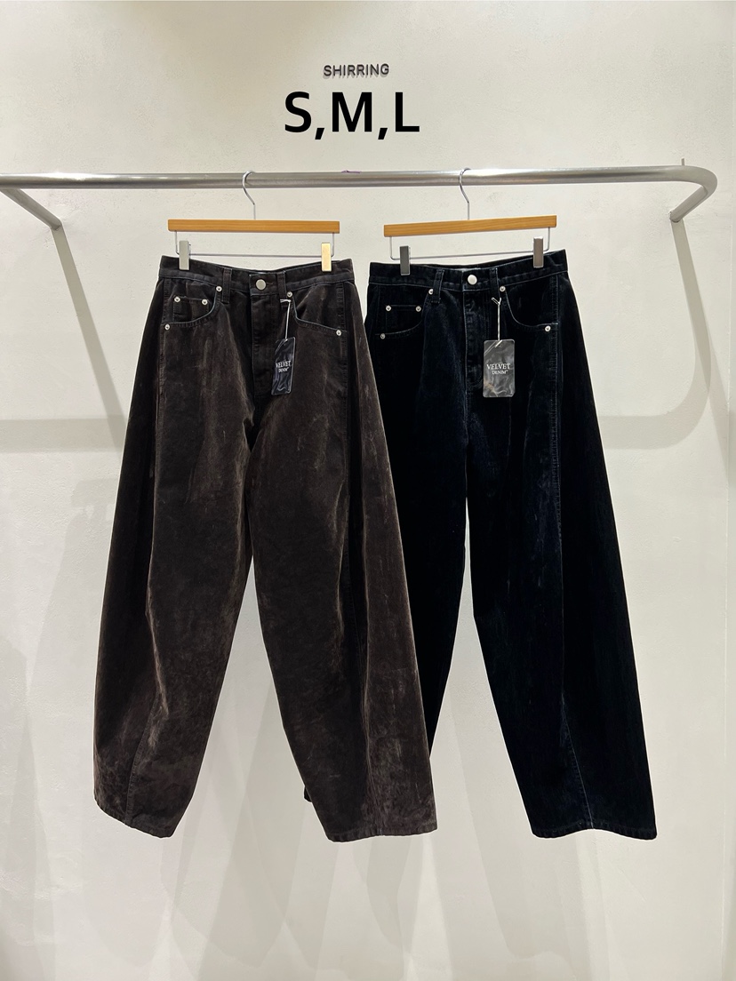 SHIRRING東大門㊣代購女士新品時尚人氣25秋冬休閑褲天鵝絨SHIRRING休閑褲