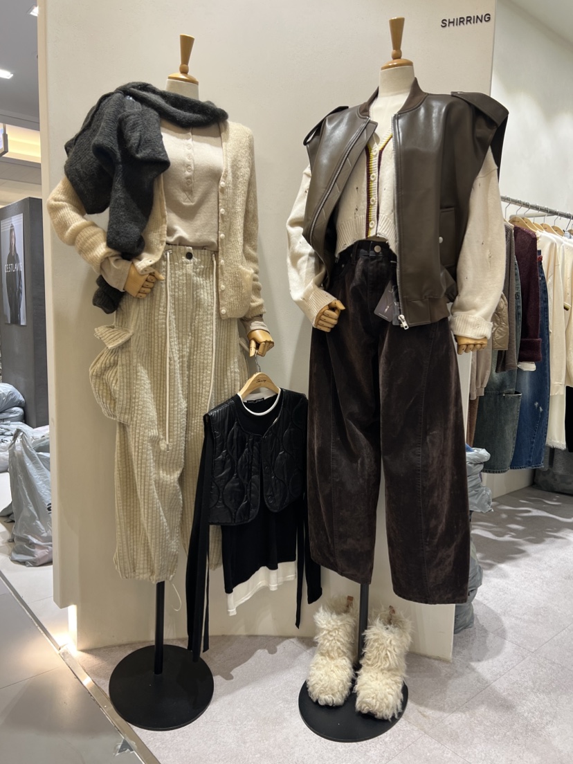 SHIRRING東大門㊣代購女士新品時尚人氣25秋冬休閑褲天鵝絨SHIRRING休閑褲