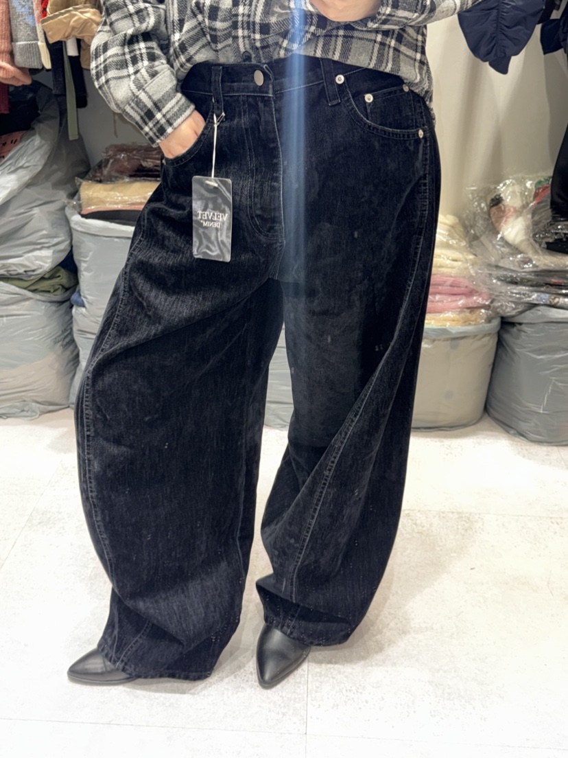 SHIRRING東大門㊣代購女士新品時尚人氣25秋冬休閑褲天鵝絨SHIRRING休閑褲