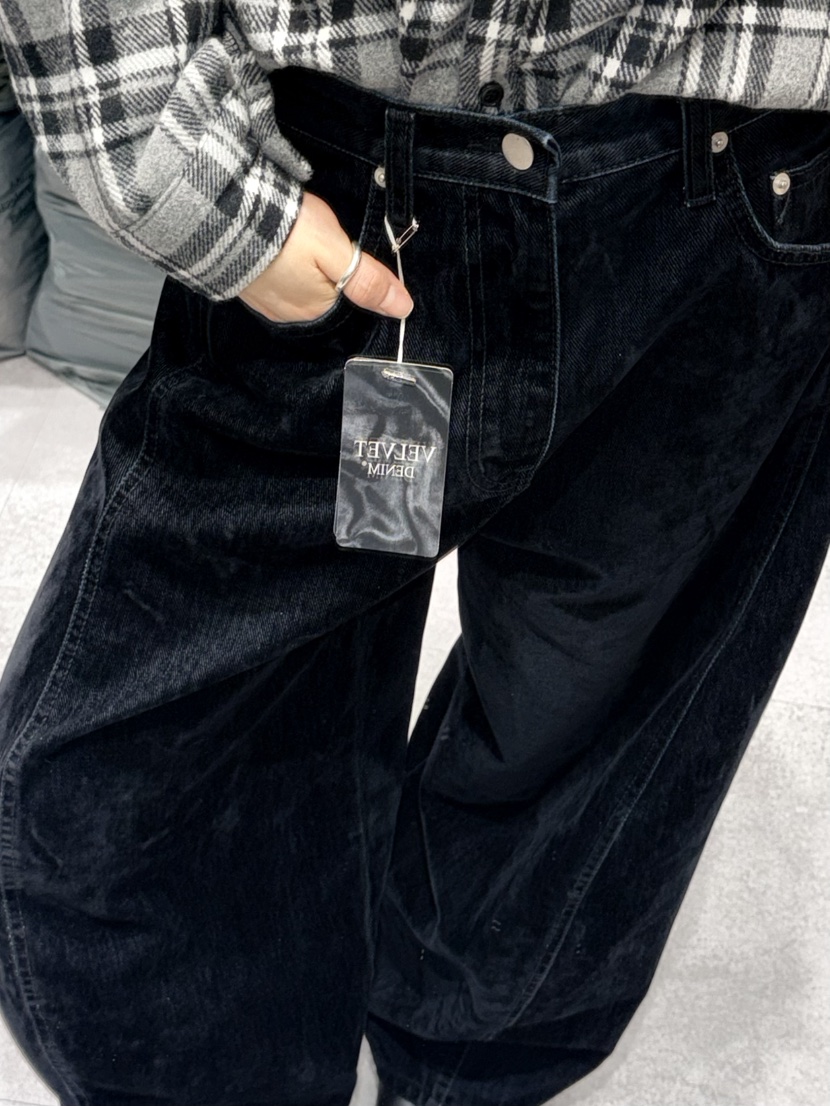 SHIRRING東大門㊣代購女士新品時尚人氣25秋冬休閑褲天鵝絨SHIRRING休閑褲