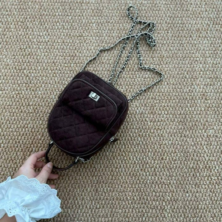 TROUVAILLE韓國直郵㊣女士新款休閑熱賣時尚單肩斜跨包絨面革TROUVAILLE單肩/斜跨包