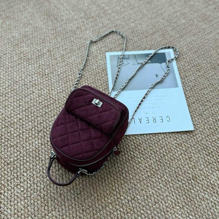 TROUVAILLE韓國直郵㊣女士新款休閑熱賣時尚單肩斜跨包絨面革TROUVAILLE單肩/斜跨包