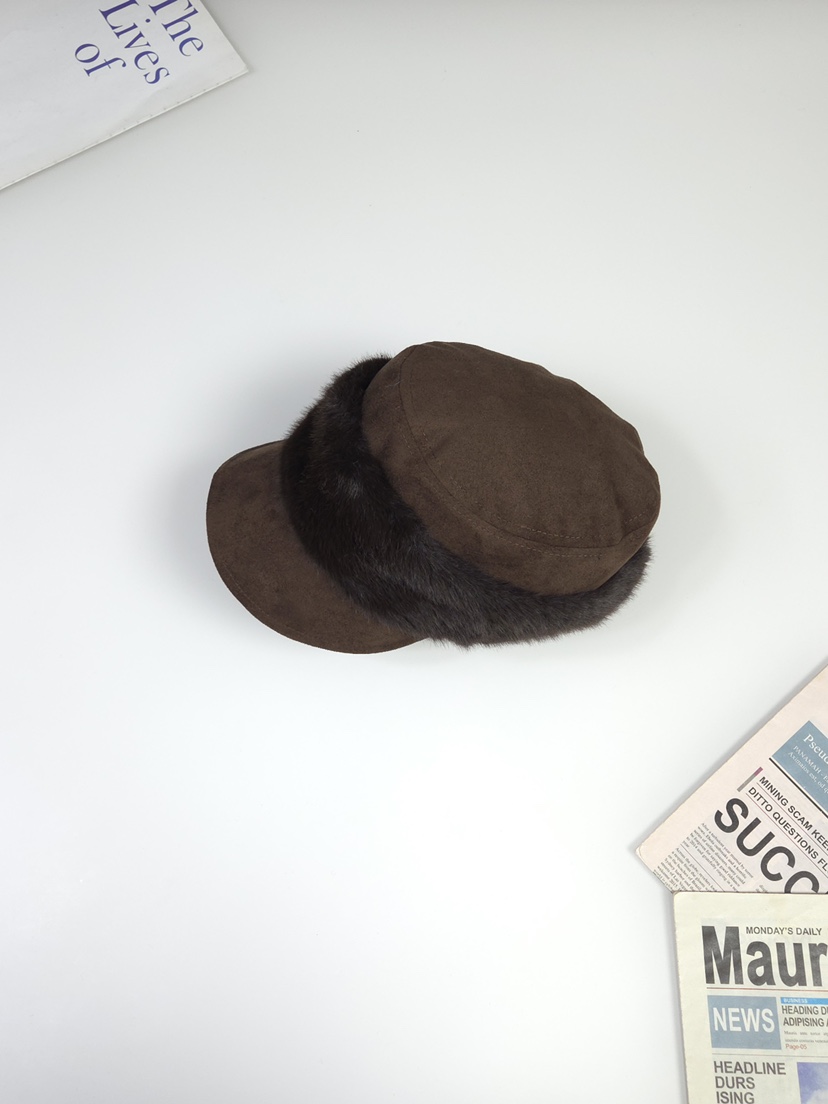 THE HAT-P韓國直郵㊣女裝新款人氣25秋冬時尚熱賣帽子毛皮THE HAT帽子圖色1