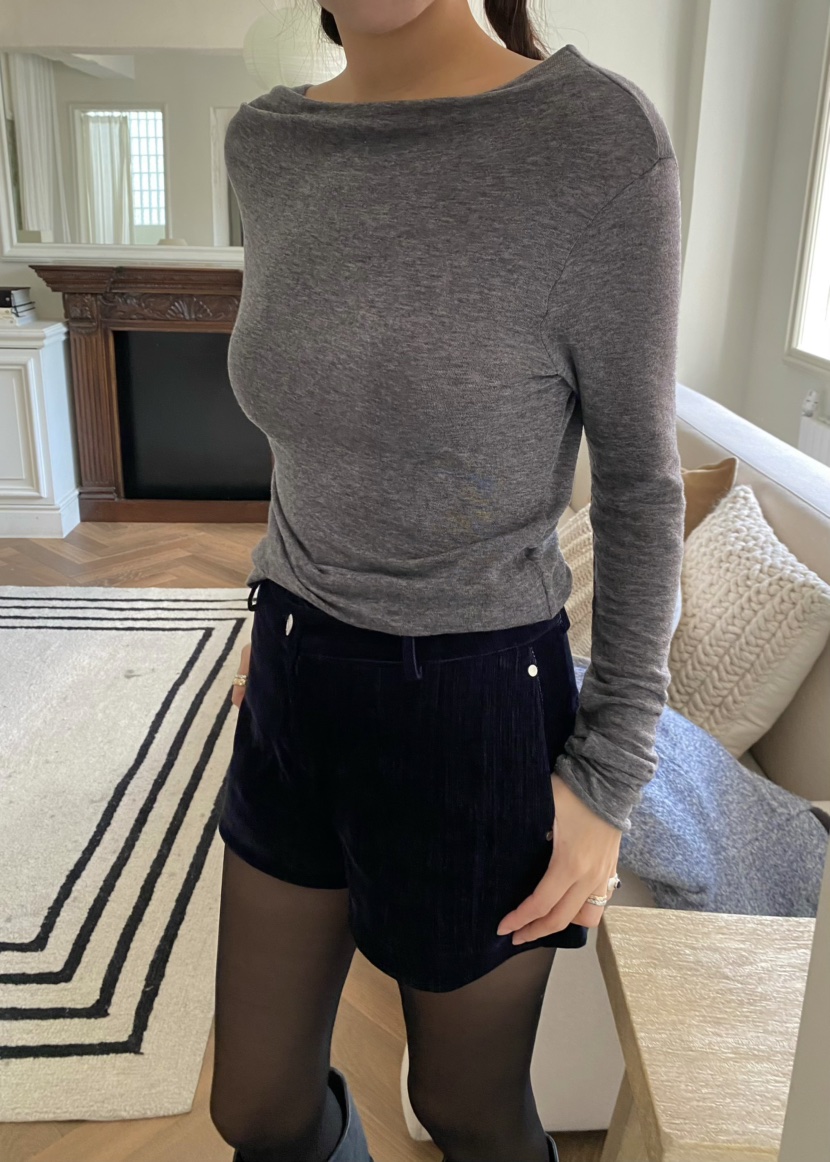 OUPPT東大門㊣代購女裝新款推薦職業休閑人氣25秋冬長袖T恤OUPPT長袖T恤圖色2