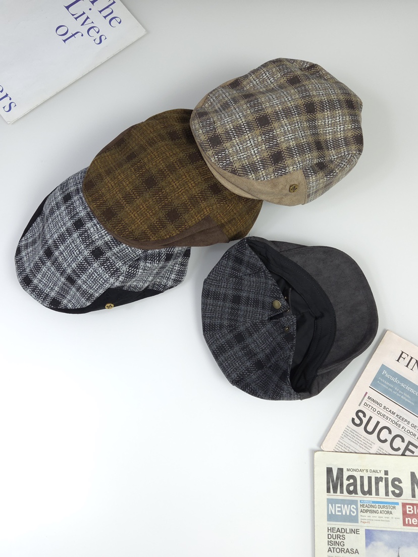 THE HAT-P韓國代購㊣女裝新款時尚職業人氣推薦帽子人字紋THE HAT帽子