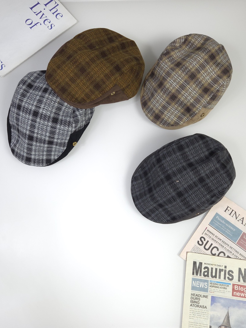 THE HAT-P韓國代購㊣女裝新款時尚職業人氣推薦帽子人字紋THE HAT帽子