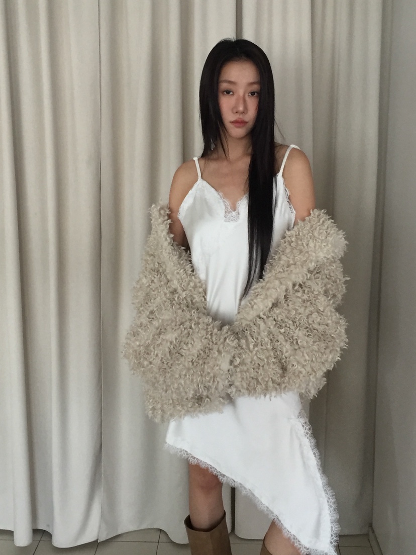 LOVE MOMENT東大門㊣實拍女士新品推薦休閑連衣裙不對稱蕾絲LOVE MOMENT連衣裙