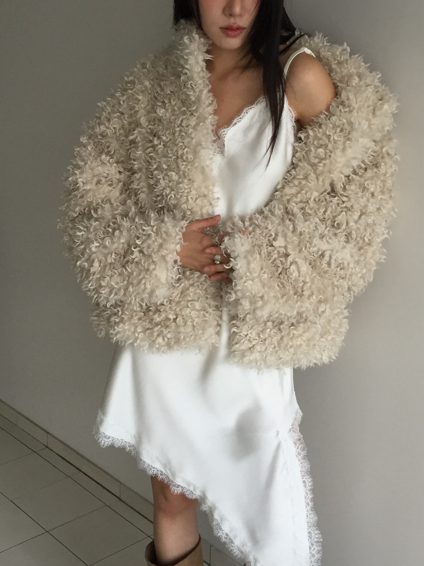 LOVE MOMENT韓國直郵㊣女士新款時尚人氣熱賣25秋冬夾克羊駝毛LOVE MOMENT夾克