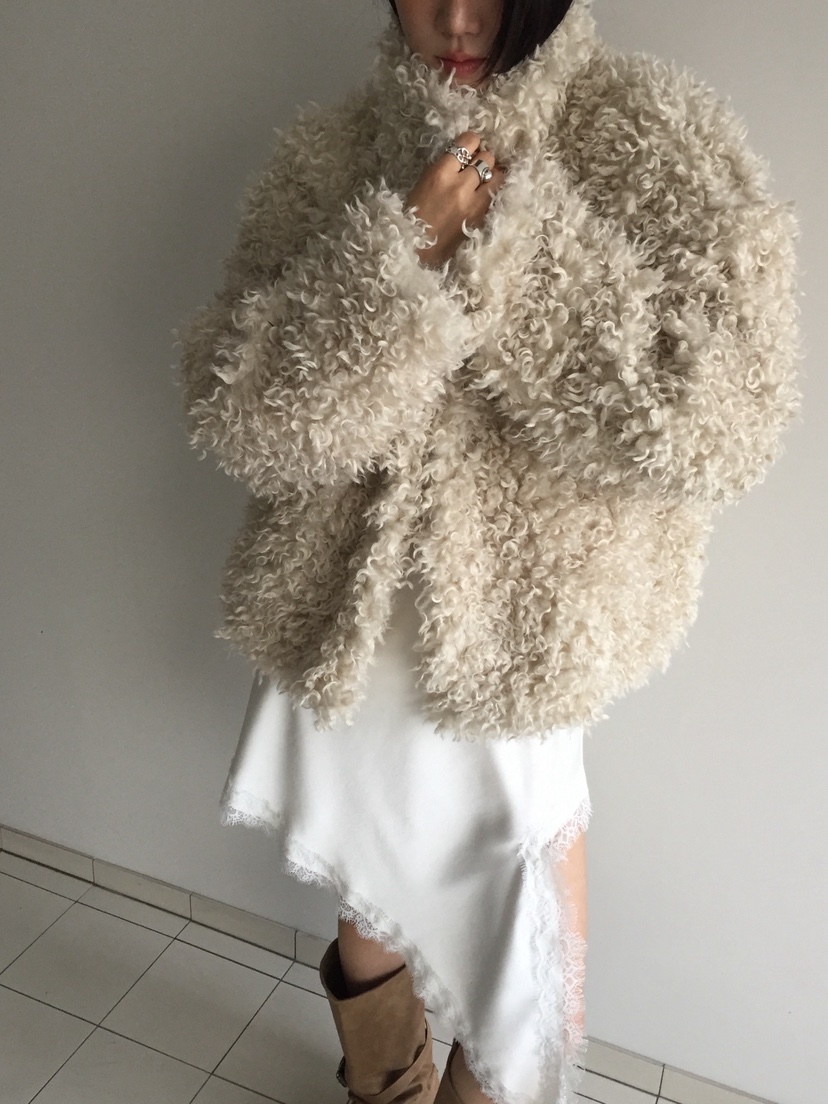 LOVE MOMENT韓國直郵㊣女士新款時尚人氣熱賣25秋冬夾克羊駝毛LOVE MOMENT夾克