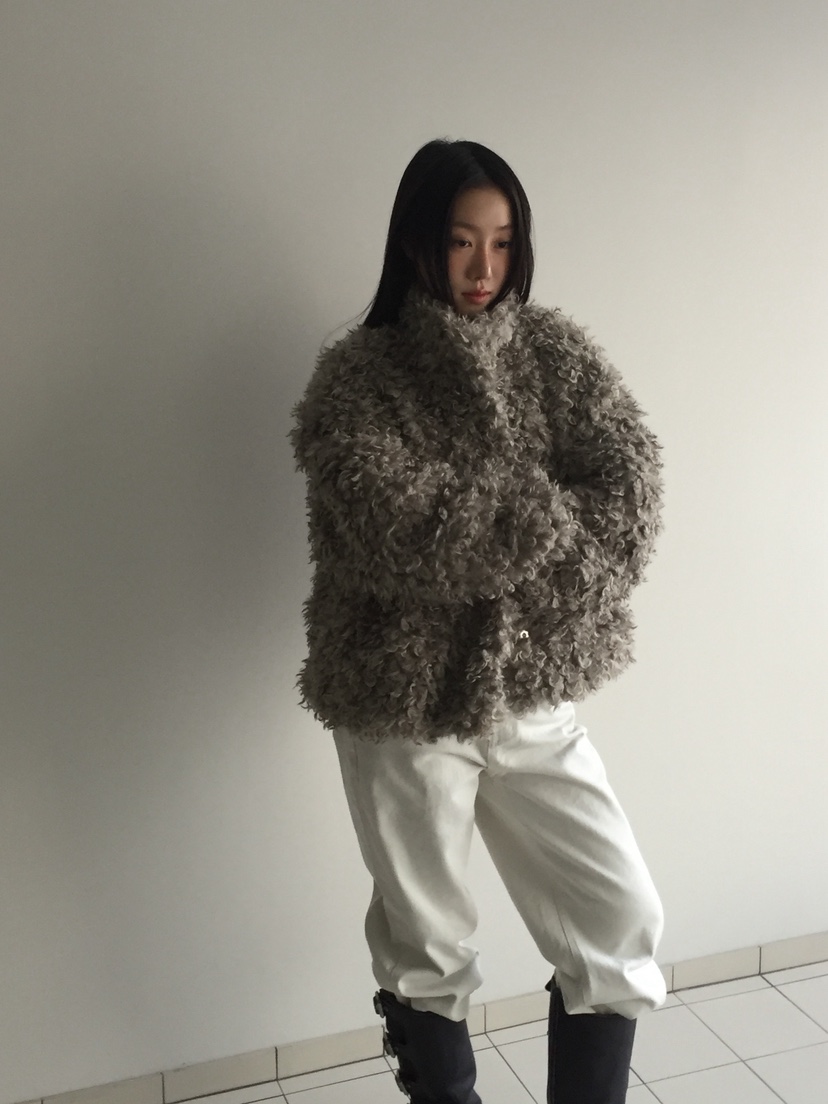 LOVE MOMENT韓國直郵㊣女士新款時尚人氣熱賣25秋冬夾克羊駝毛LOVE MOMENT夾克