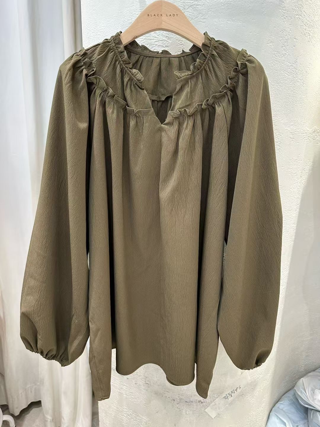 BLACK LADY韓國代購㊣女士新品25秋冬時尚推薦職業襯衫蕾絲衫BLACK LADY襯衫/蕾絲衫圖色1