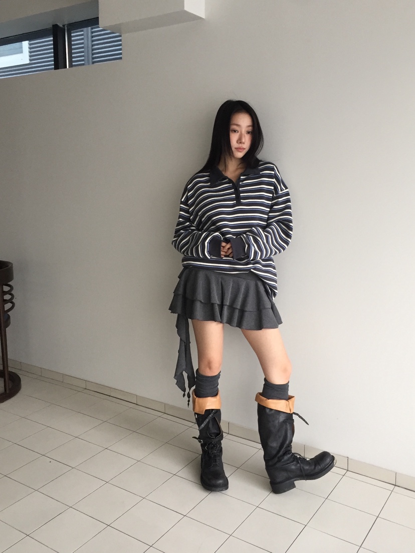 LOVE MOMENT韓國代購㊣女裝新款推薦時尚25秋冬休閑長袖T恤LOVE MOMENT長袖T恤