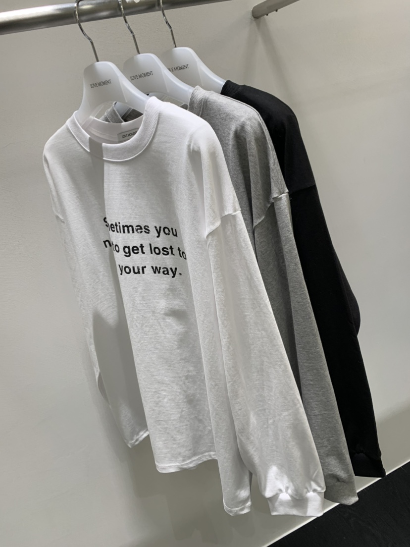 LOVE MOMENT東大門㊣實拍女裝新品休閑熱賣人氣推薦長袖T恤LOVE MOMENT長袖T恤