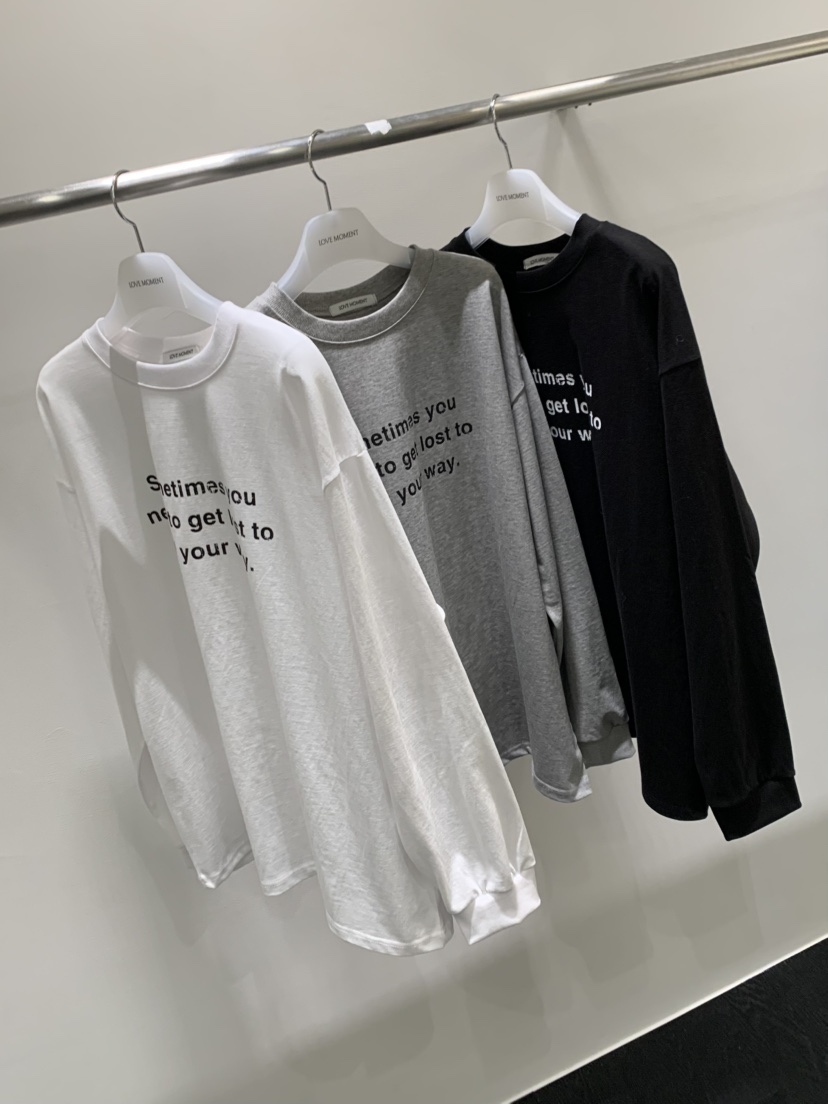 LOVE MOMENT東大門㊣實拍女裝新品休閑熱賣人氣推薦長袖T恤LOVE MOMENT長袖T恤