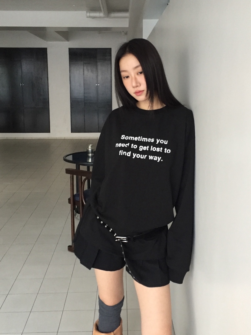 LOVE MOMENT東大門㊣實拍女裝新品休閑熱賣人氣推薦長袖T恤LOVE MOMENT長袖T恤