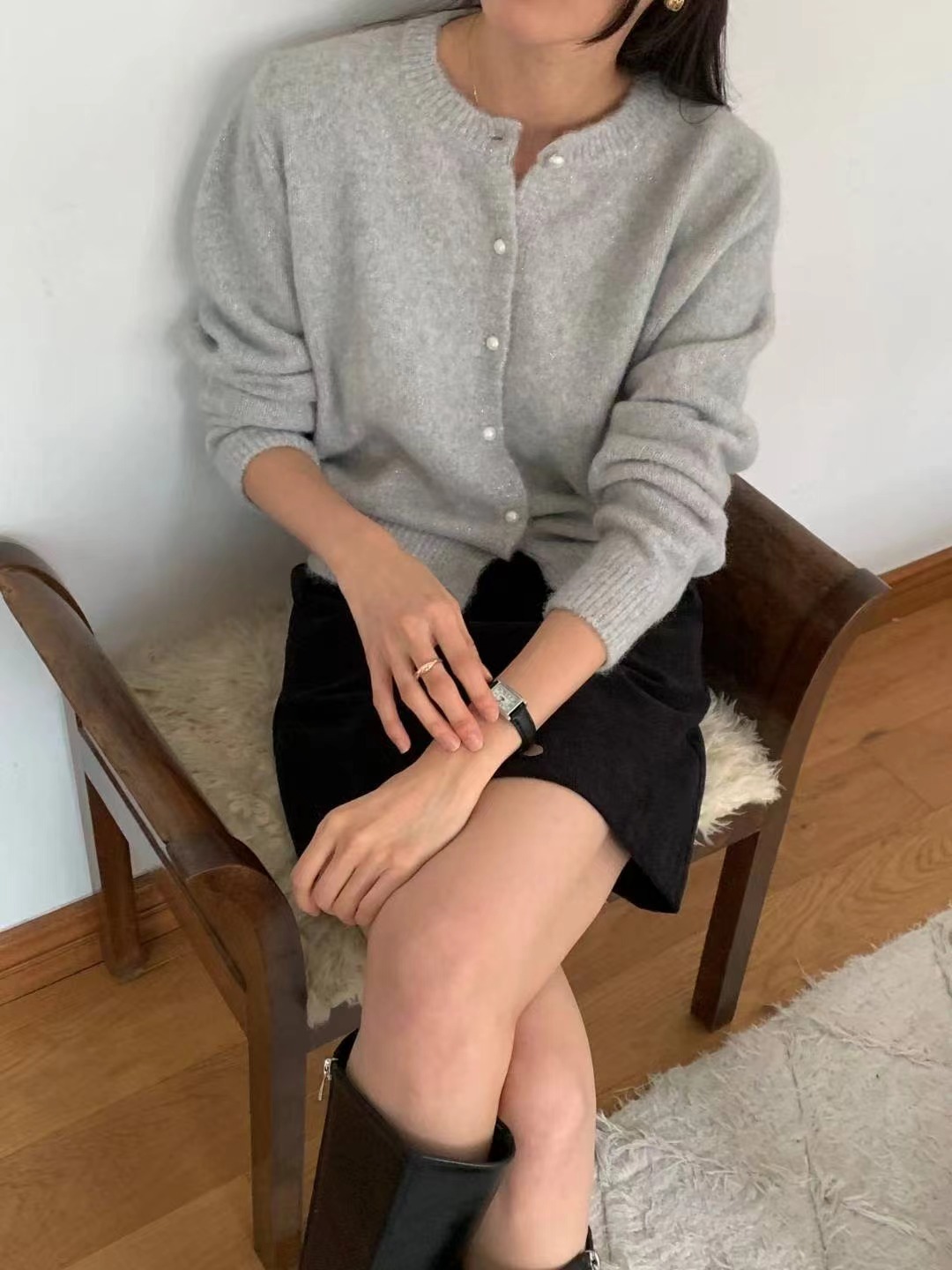 FLUTTER韓國直郵㊣女裝新款職業時尚人氣25秋冬休閑推薦針織衫FLUTTER/INOUF針織衫