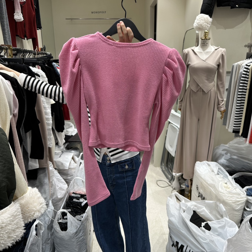 MONOPOLY東大門㊣代購女裝新品熱賣休閑時尚推薦職業長袖T恤MONO_POLY長袖T恤